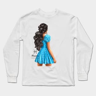 Pisces Zodiac Fashion Girl Long Sleeve T-Shirt